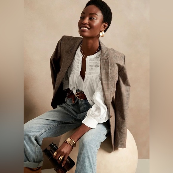 Banana Republic ‘Pin Tuck Swing Top’ Blouse - XX-Small Petite X-Small - Picture 3 of 7